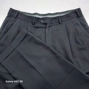 Missoni Men's Dress Pants Pleated Cuffed Trousers Career Formal 34x27